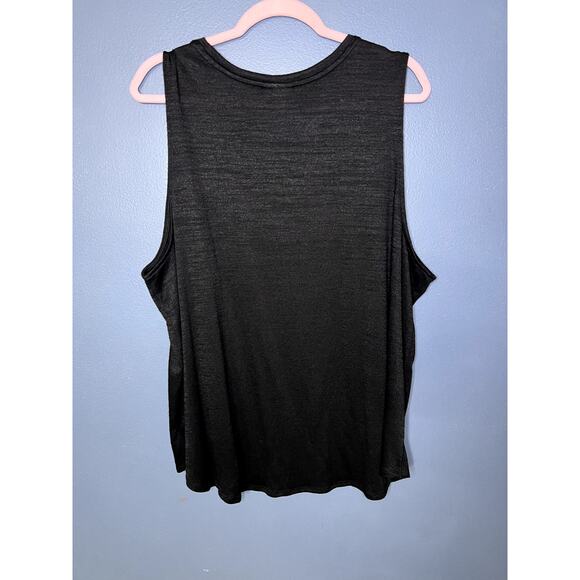 Ava and Viv Black Tank Top Women's Size 3x Lagenlook Pocket Layering Staple - Picture 2 of 6